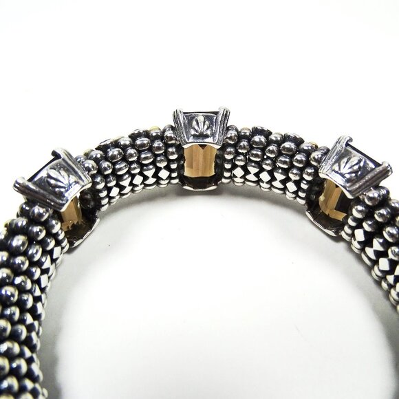 ***SOLD***LAGOS Caviar Sterling Silver Smoky Topaz & Rhodolite Garnet Bracelet - Picture 12 of 12